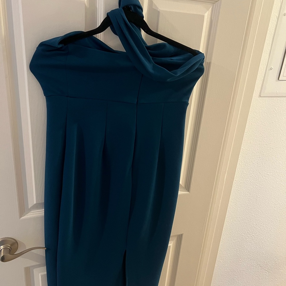 Lulu's Teal One-Shoulder Dress